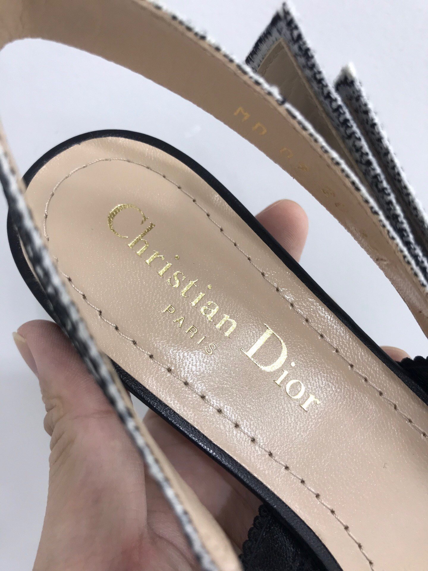 Dior J'Adior Slingback Ballerina Flats In Black Mesh Cannage Embroidery