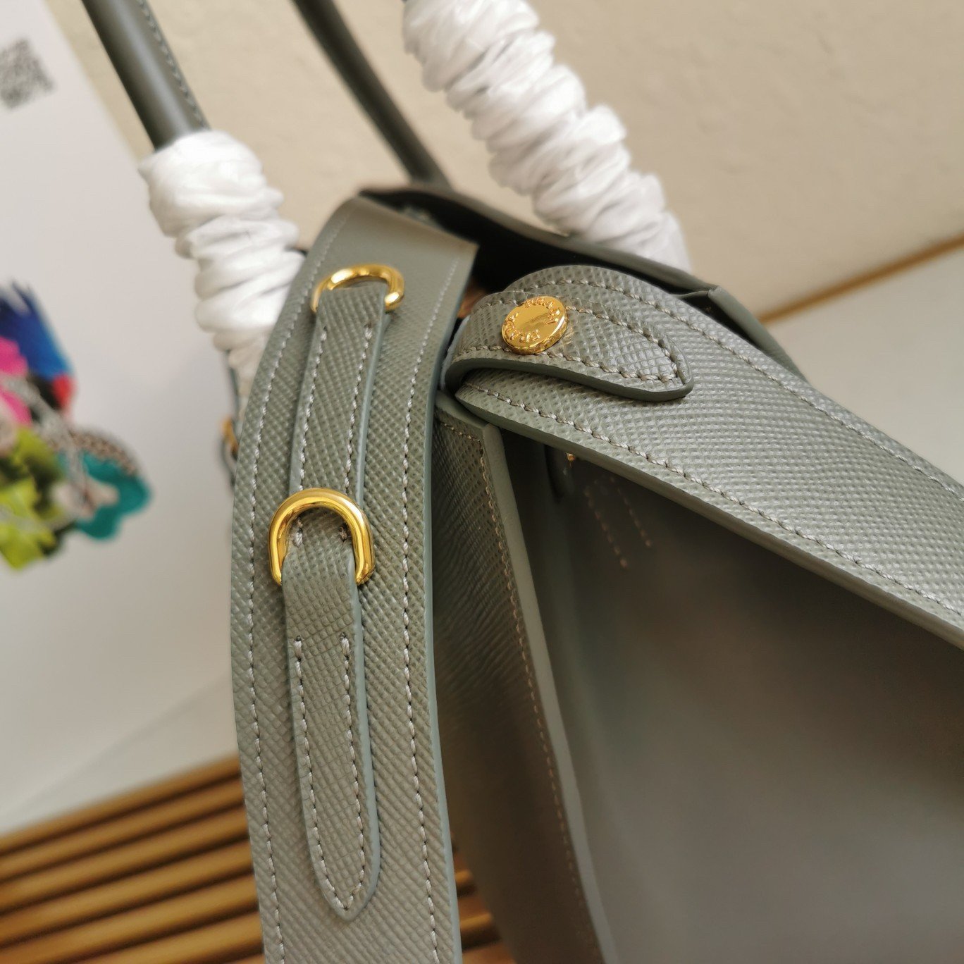 Prada Monochrome Medium Bag In Grey Saffiano Leather