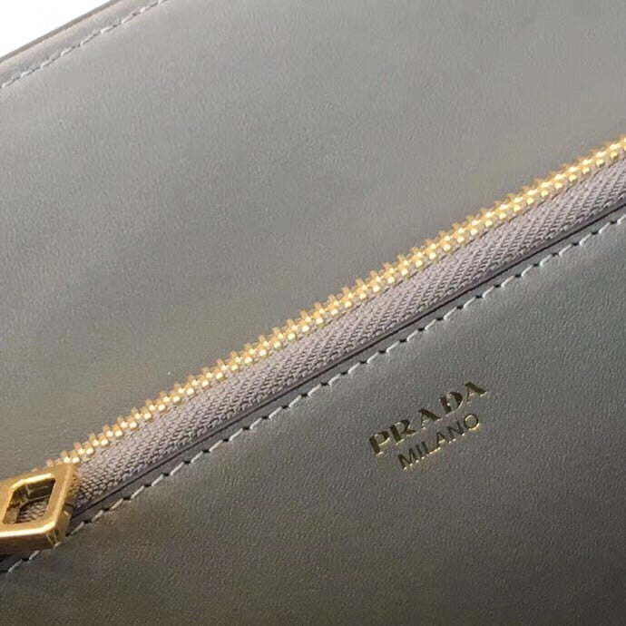 Prada Monochrome Medium Bag In Grey Saffiano Leather