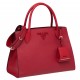 Prada Monochrome Medium Bag In Red Saffiano Leather