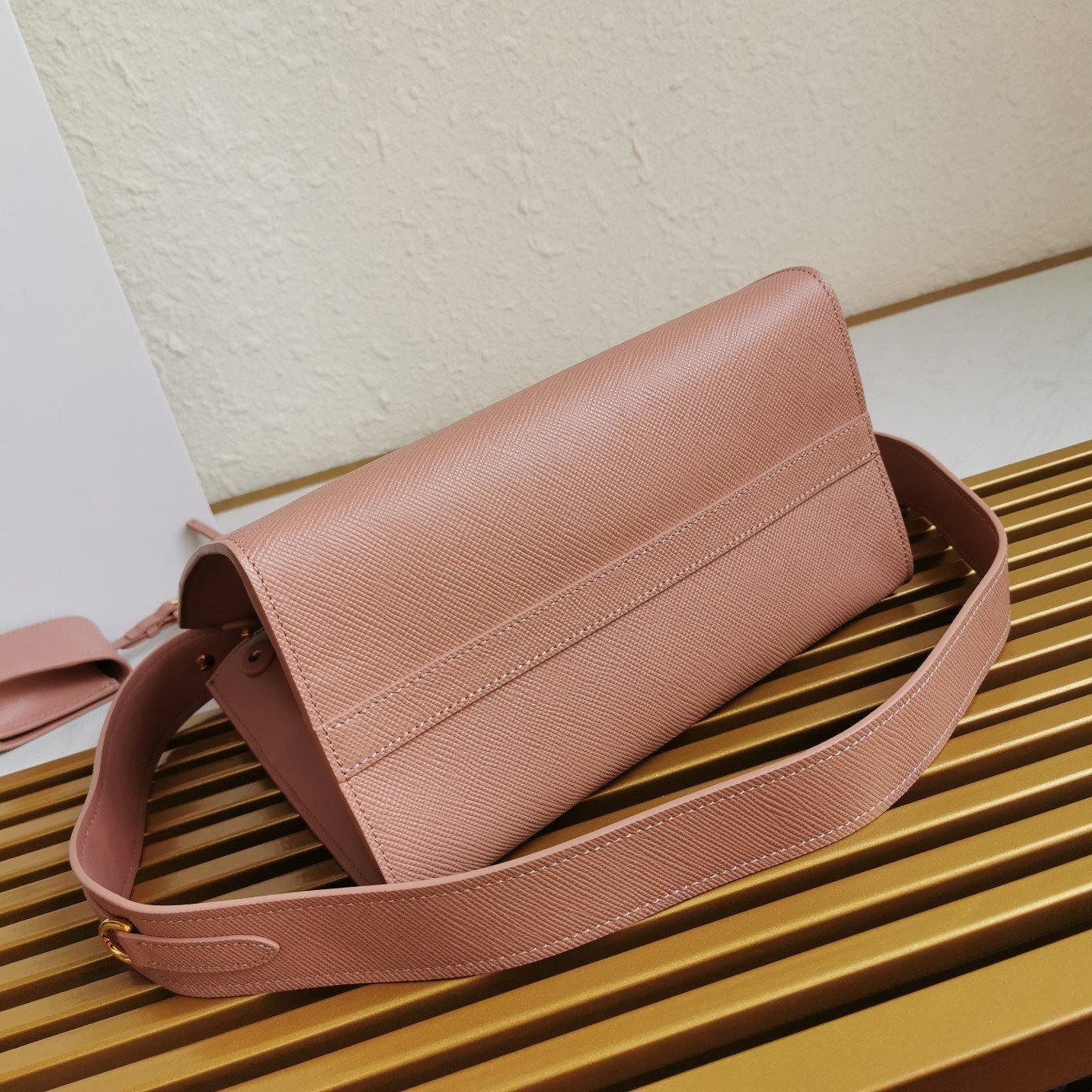 Prada Monochrome Small Bag In Pink Saffiano Leather