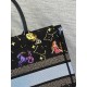 Dior Medium Book Tote Bag In Black Pixel Zodiac Embroidery