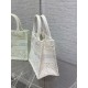 Dior Small Book Tote Bag In Natural Macrame-Effect Embroidery