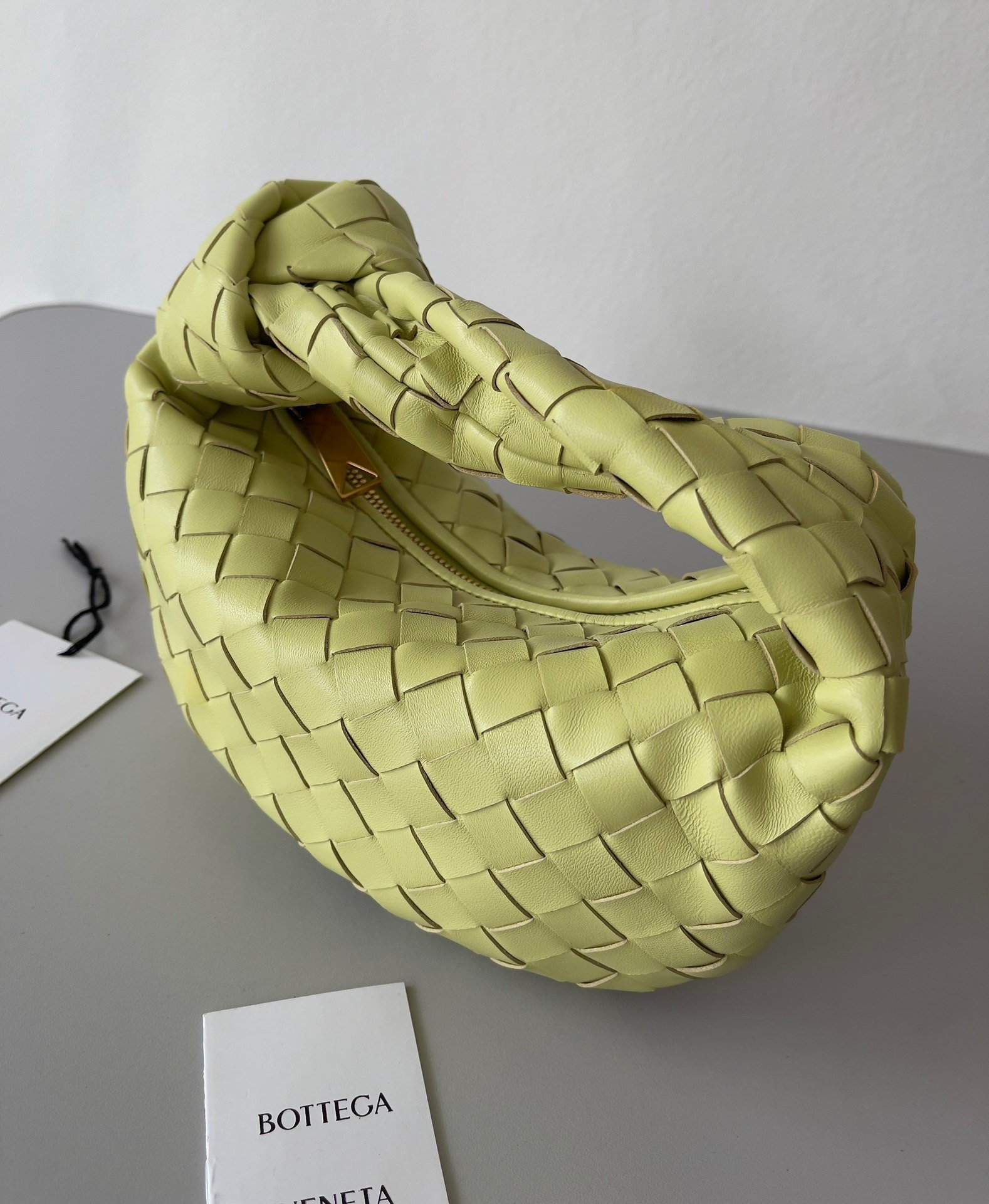 Bottega Veneta BV Jodie Mini Bag In Kiwi Intrecciato Lambskin