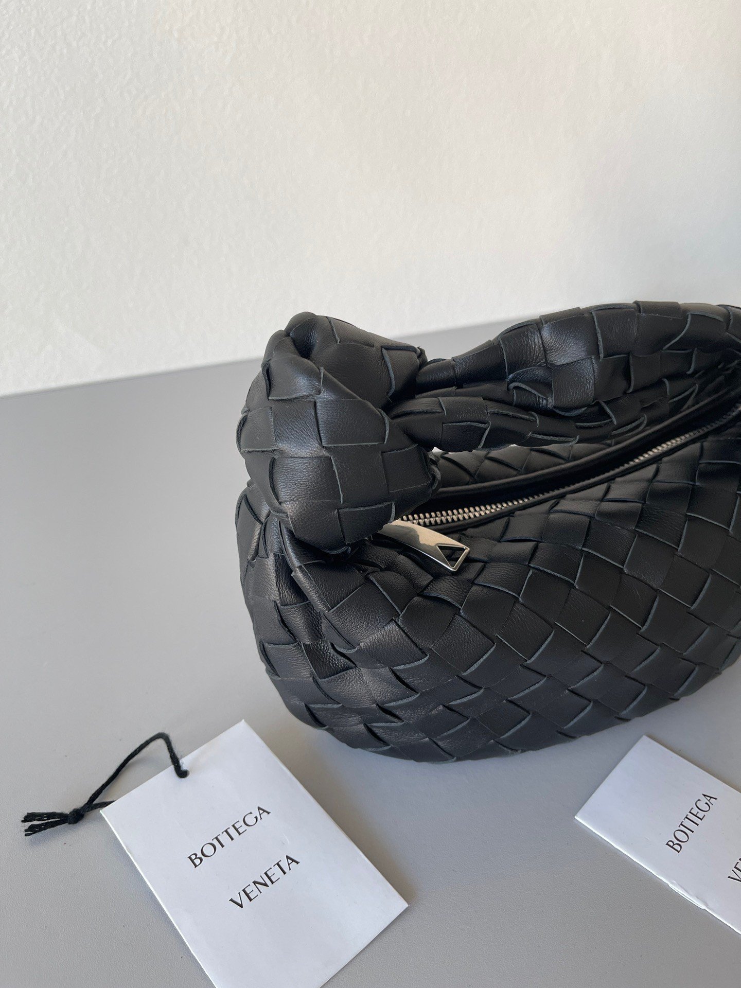 Bottega Veneta BV Jodie Mini Bag In Black Intrecciato Lambskin