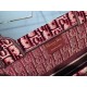 Dior Medium Book Tote Bag In Bordeaux Velvet Oblique Embroidered