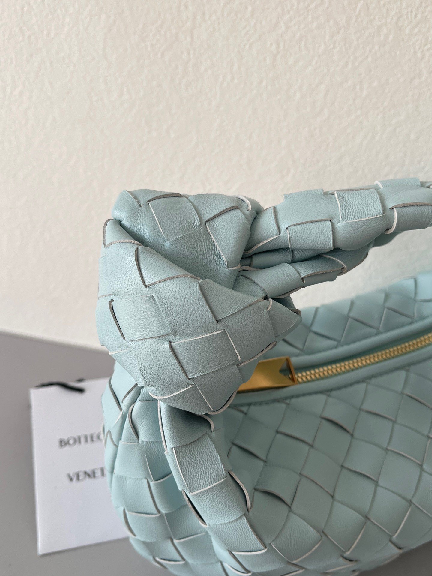 Bottega Veneta BV Jodie Mini Bag In Teal Washed Intrecciato Lambskin