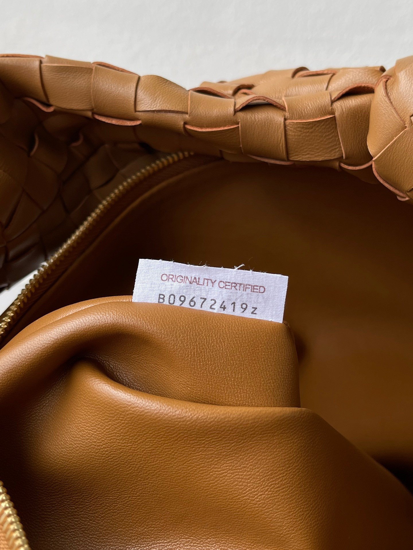 Bottega Veneta BV Jodie Teen Bag In Caramel Intrecciato Lambskin