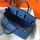 Hermes Birkin 25 Bag In Blue Agate Clemence Leather with GHW