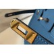 Hermes Birkin 25 Bag In Blue Agate Clemence Leather with GHW