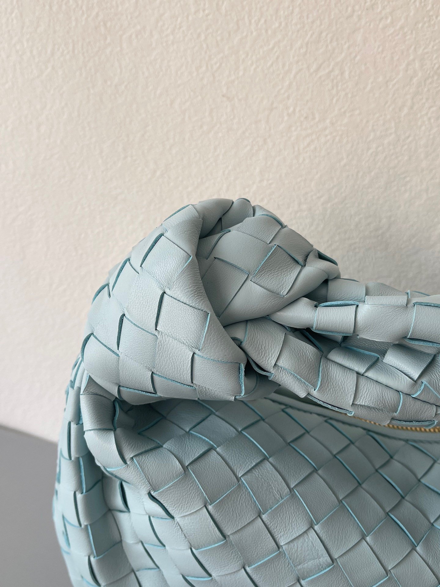 Bottega Veneta BV Jodie Teen Bag In Teal Washed Intrecciato Lambskin