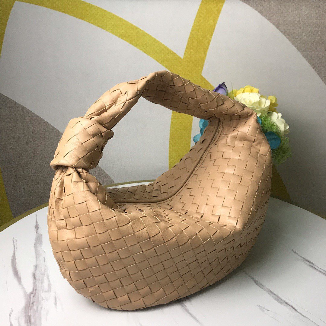 Bottega Veneta BV Jodie Small Bag In Almond Intrecciato Lambskin