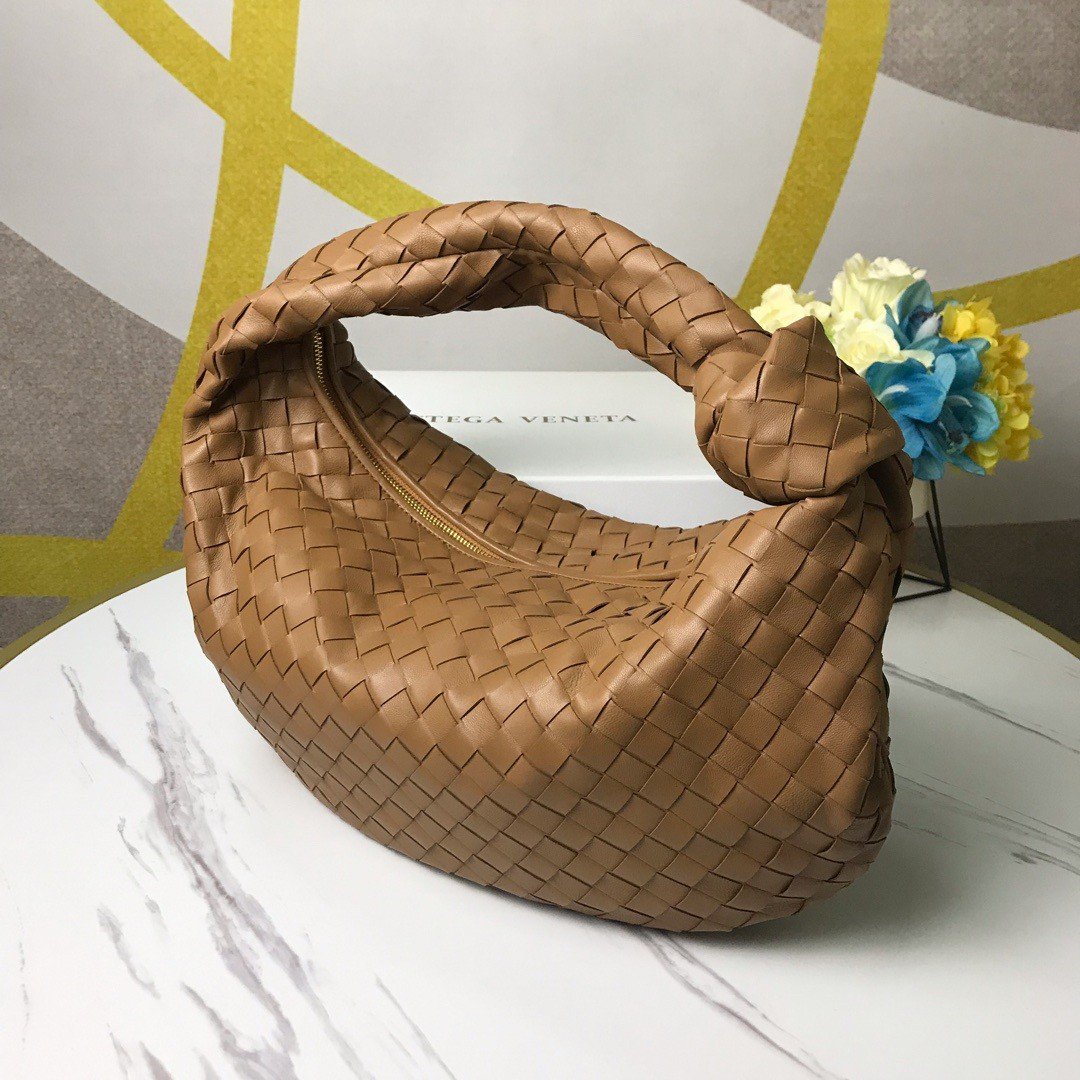 Bottega Veneta BV Jodie Small Bag In Caramel Intrecciato Lambskin