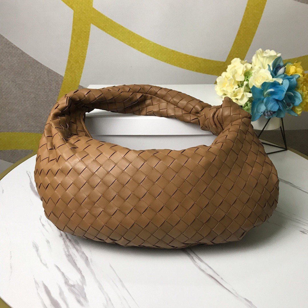 Bottega Veneta BV Jodie Small Bag In Caramel Intrecciato Lambskin