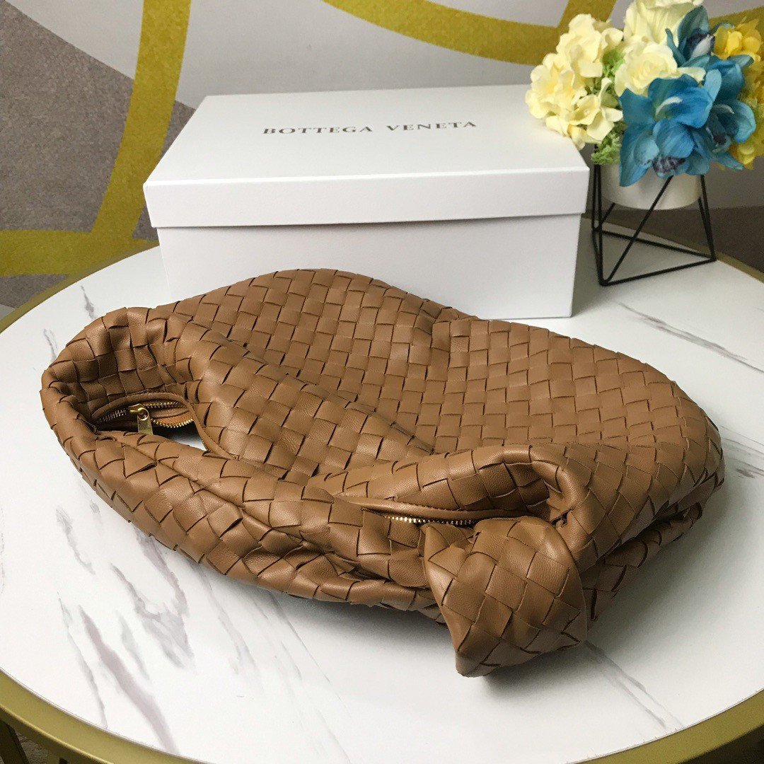 Bottega Veneta BV Jodie Small Bag In Caramel Intrecciato Lambskin