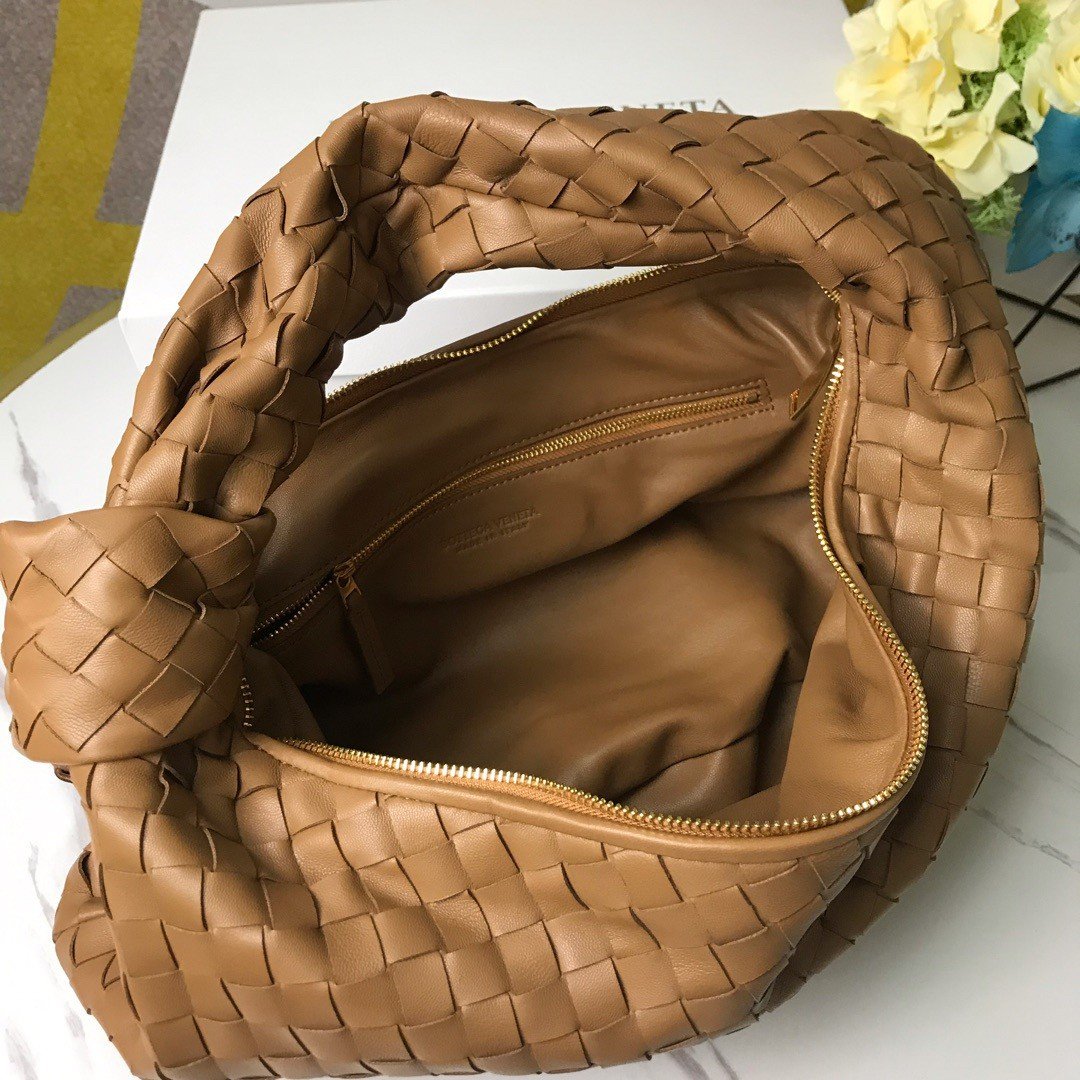 Bottega Veneta BV Jodie Small Bag In Caramel Intrecciato Lambskin