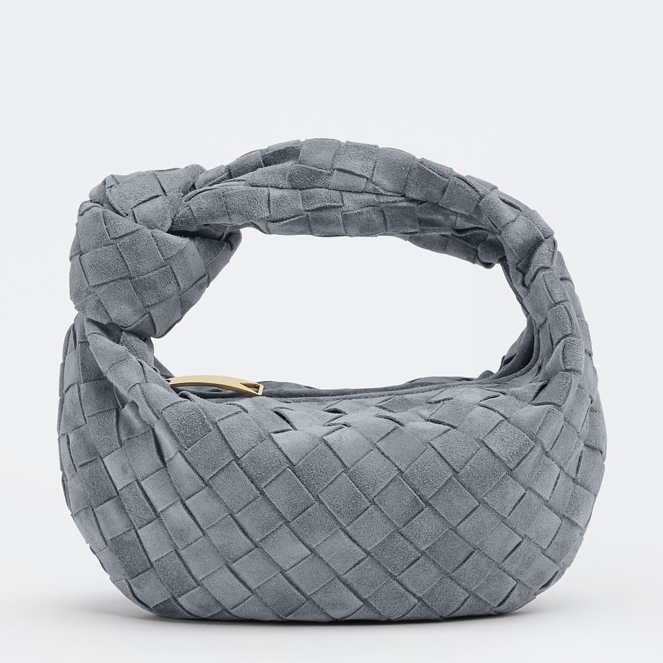 Bottega Veneta BV Jodie Mini Bag In Thunder Intrecciato Suede