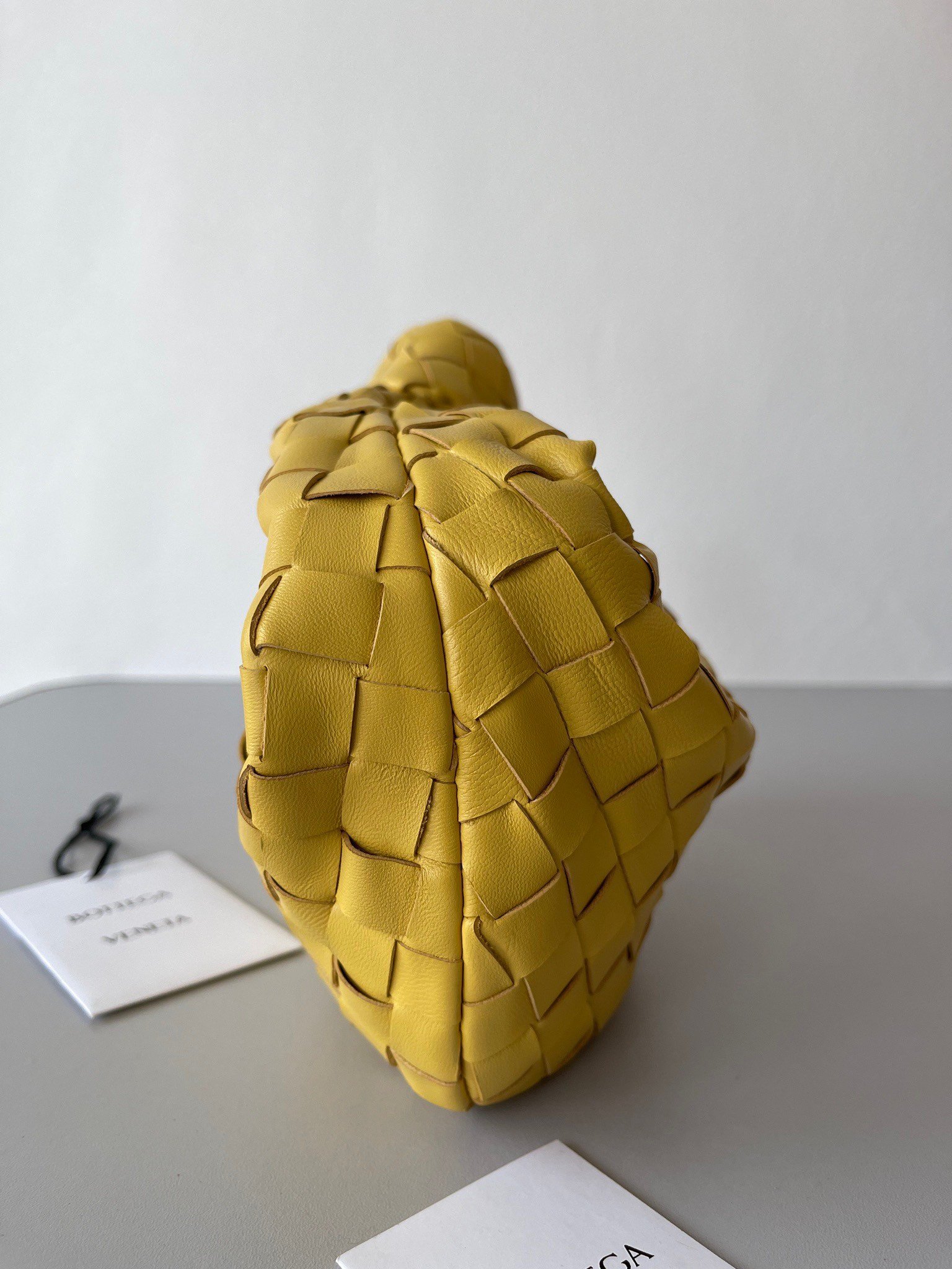 Bottega Veneta BV Jodie Mini Bag In Yellow Intrecciato Lambskin