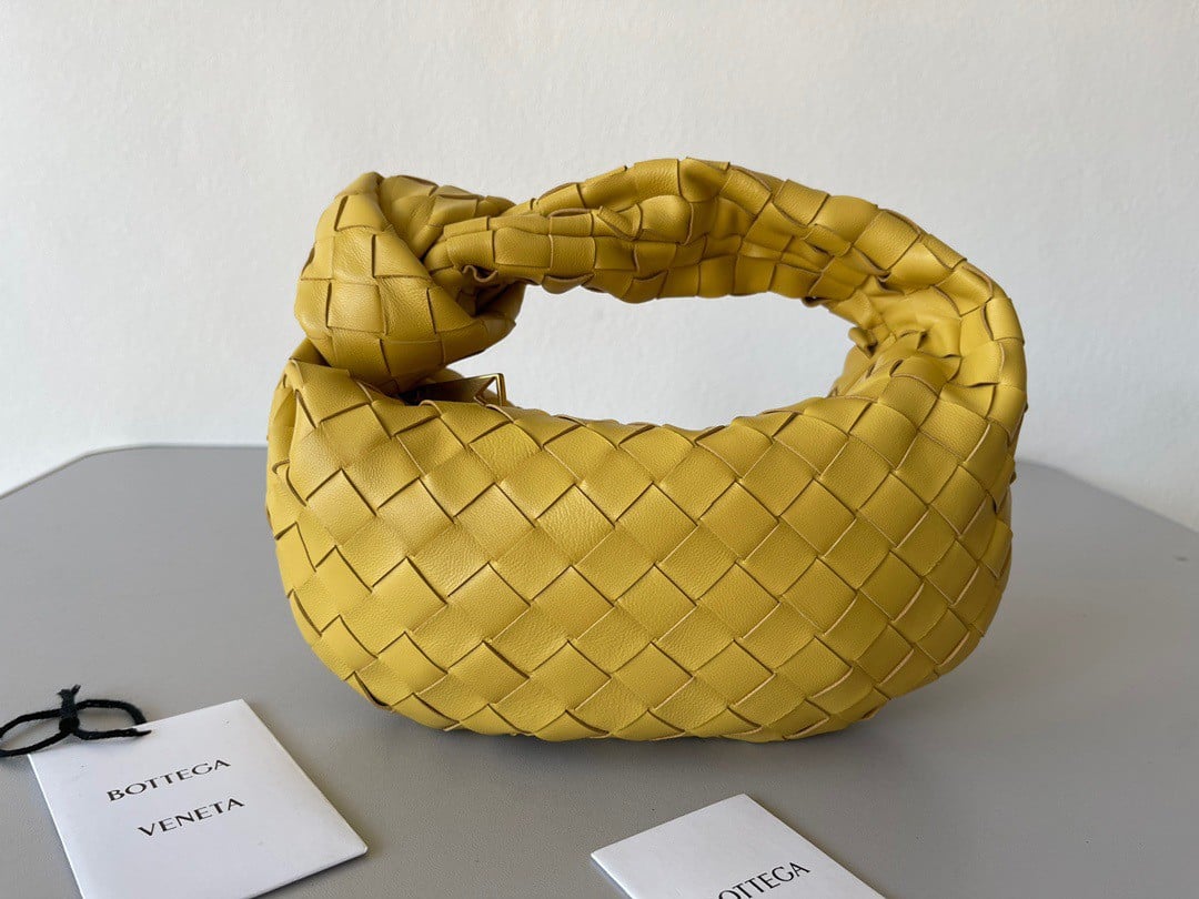 Bottega Veneta BV Jodie Mini Bag In Yellow Intrecciato Lambskin