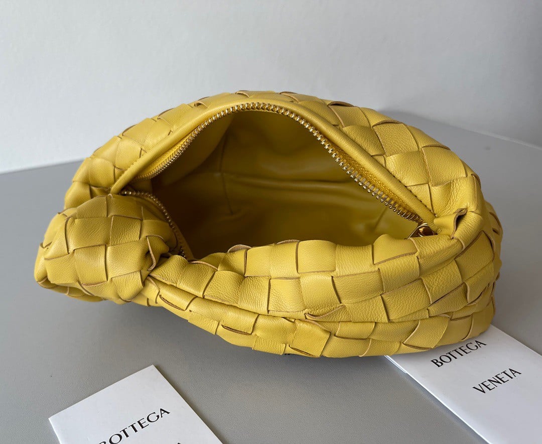 Bottega Veneta BV Jodie Mini Bag In Yellow Intrecciato Lambskin