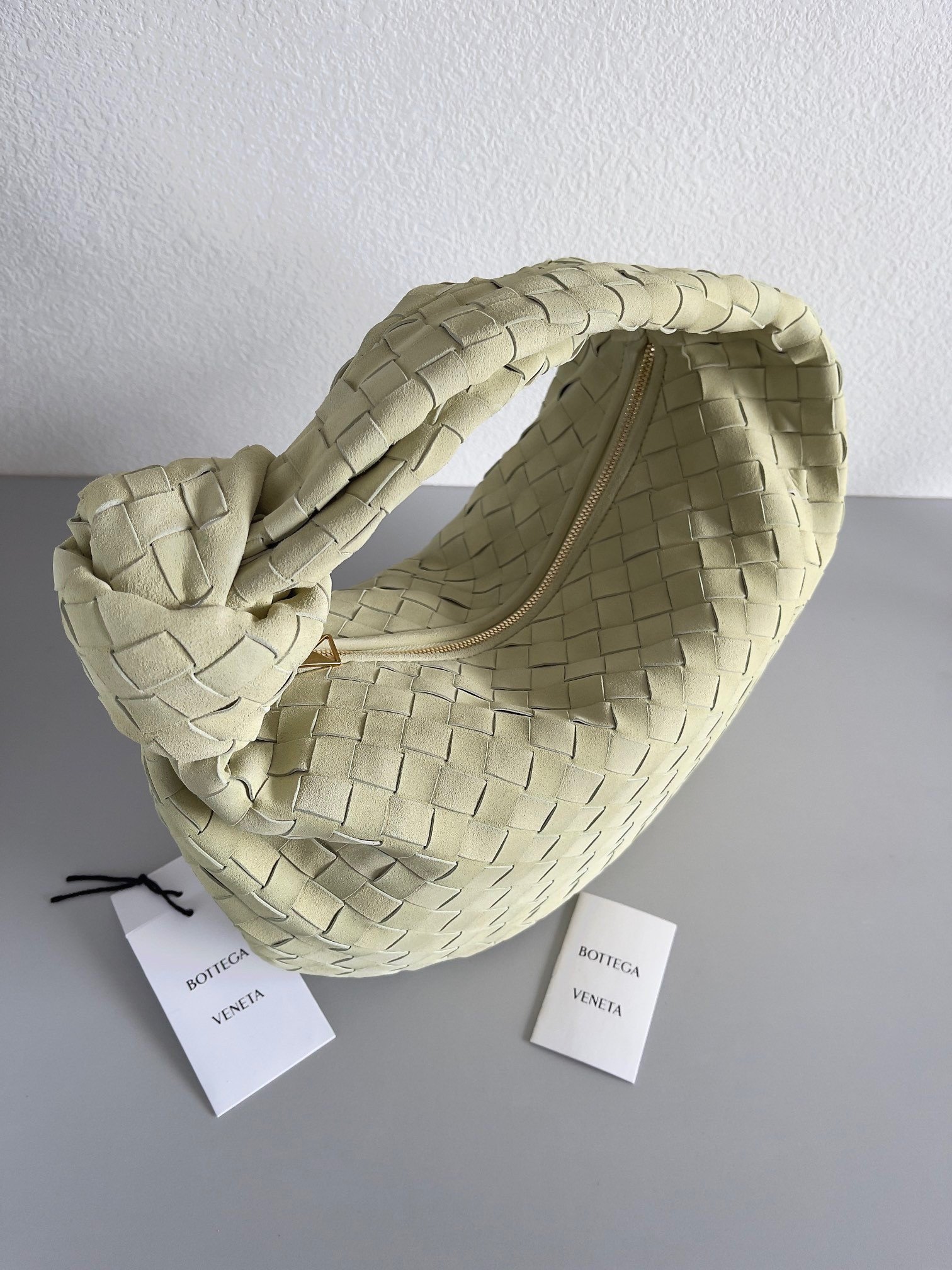 Bottega Veneta BV Jodie Teen Bag In Lemon Suede Calfskin