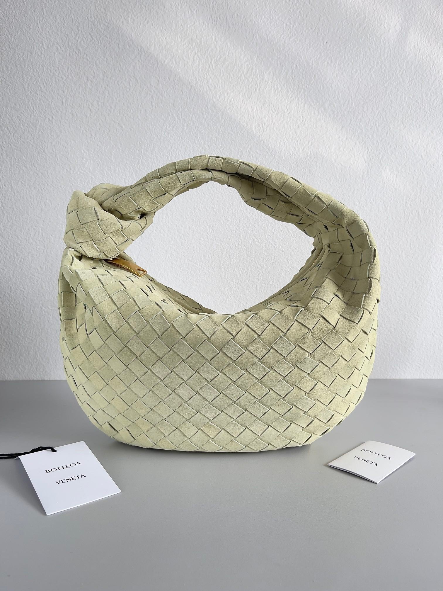 Bottega Veneta BV Jodie Teen Bag In Lemon Suede Calfskin