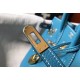 Hermes Birkin 25 Bag In Blue Jean Clemence Leather with GHW